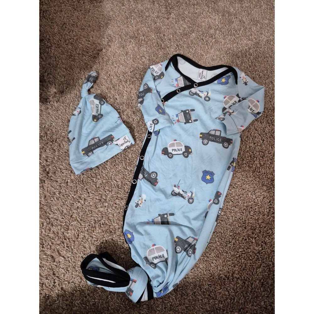 Copper pearl sleep gown & hat set size newborn